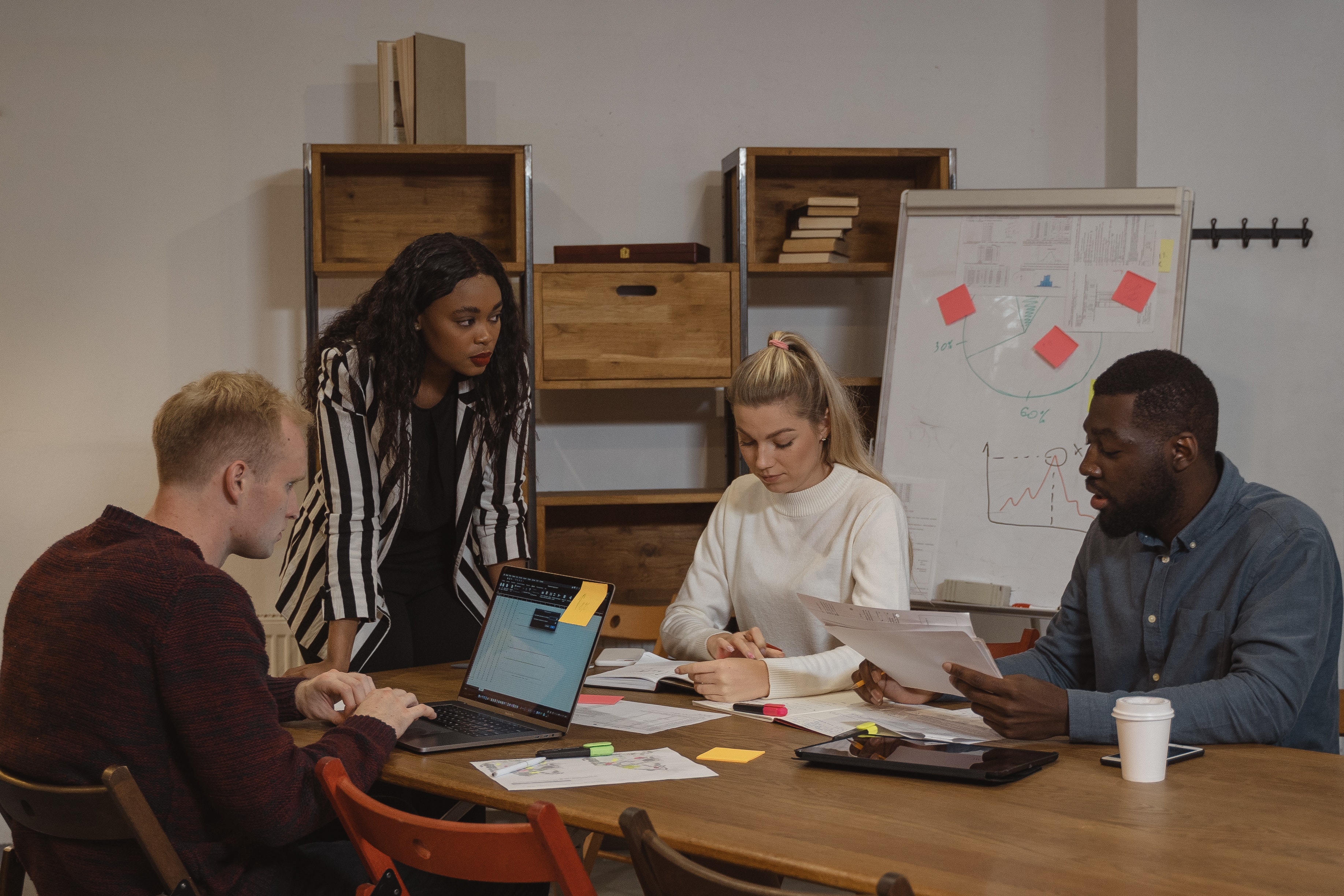 4 people in a meeting