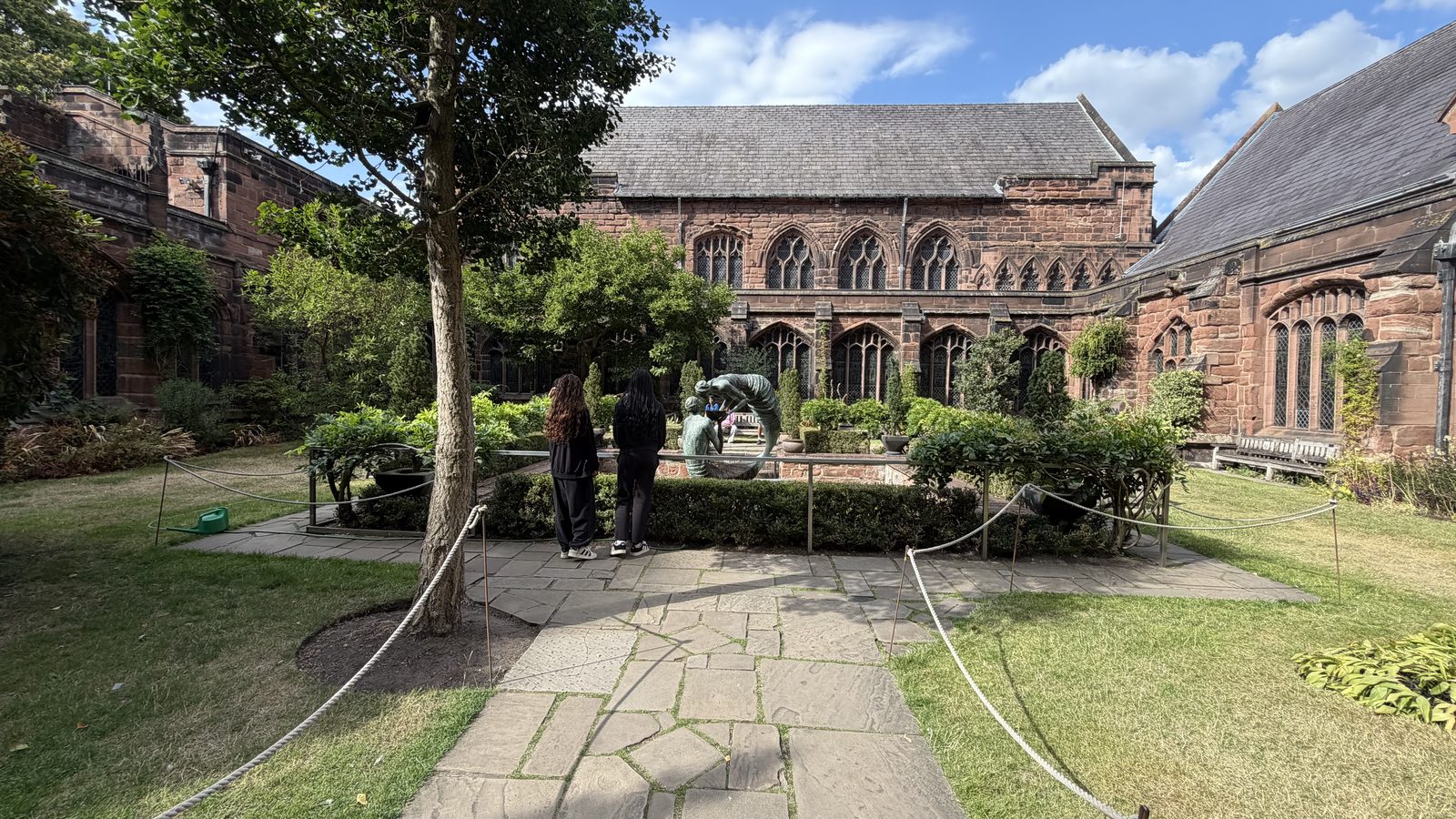 Water of Life sculpture, cloister garden